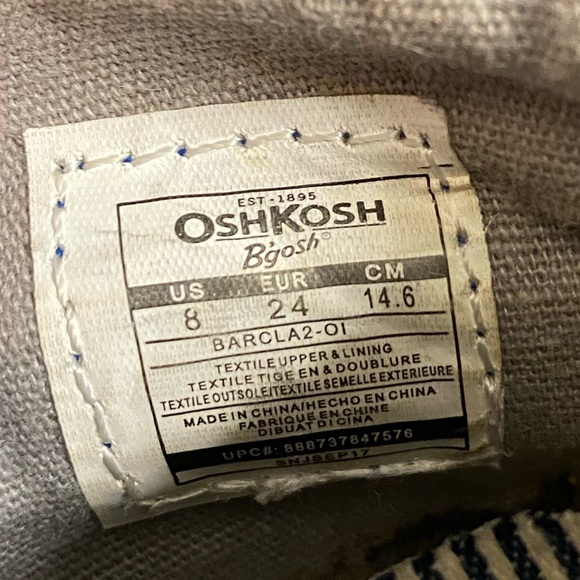OshKosh B'gosh Toddler Boy's Gray Sneakers - EUC Size 8 - Picture 7 of 7
